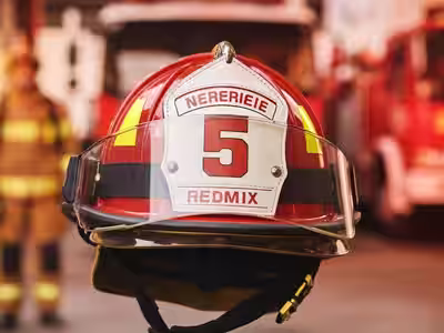 Casco para bombero certificado NFPA 1970 con visor integrado