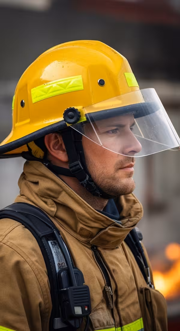 Rescatista con casco