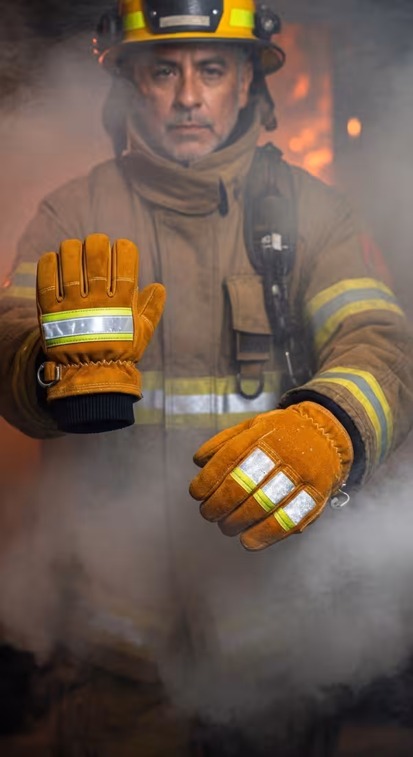 Guantes Cuero Vaqueta Estándar — EPP certificado NFPA para bomberos México