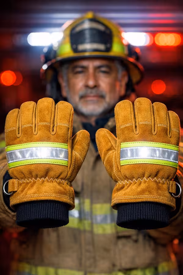 Equipo HAZMAT con guantes nitrilo
