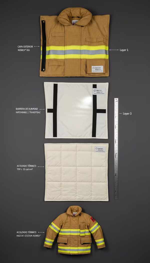Equipo de protección estructural NFPA 1970 con barrera Gore-Tex ePTFE